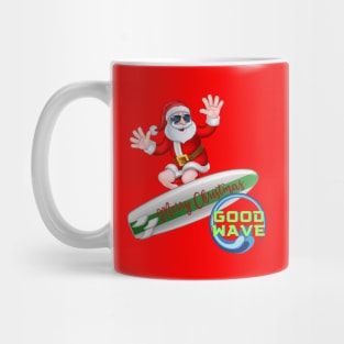 Santa on Good Waves Mug